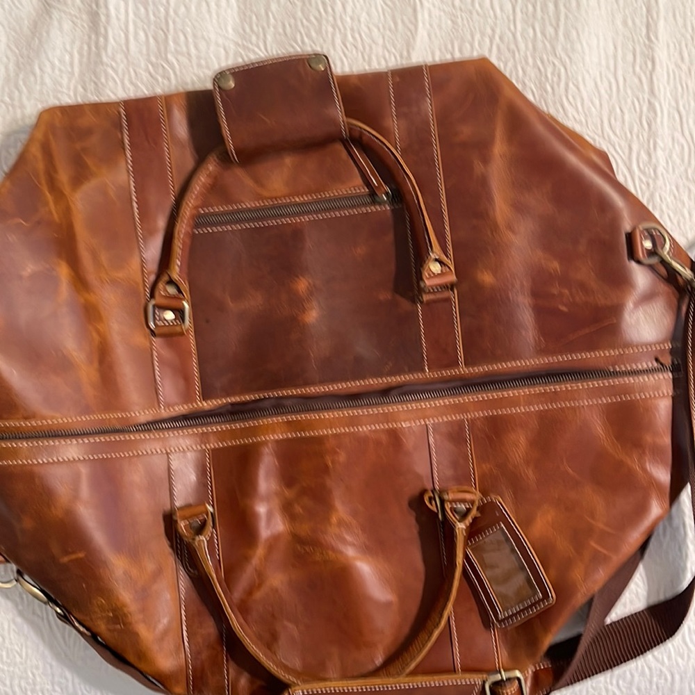 NWOT Mens extra large leather weekender bag